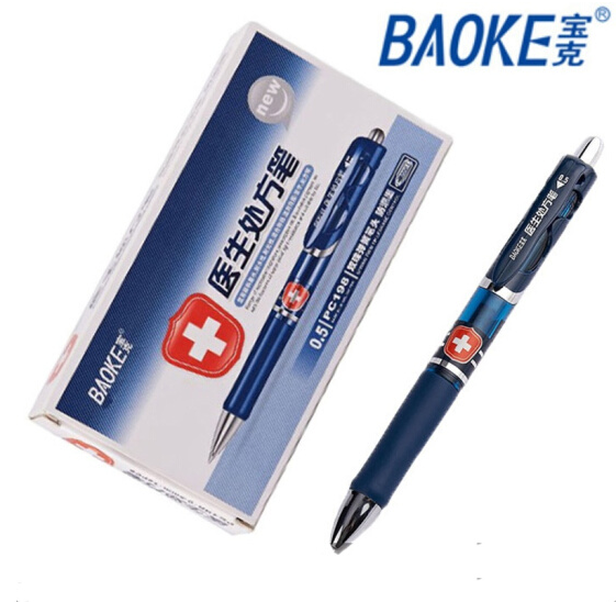 宝克 PC198按动墨蓝中性笔 处方笔水笔0.5mm 12支/盒 XTGM202310160802220