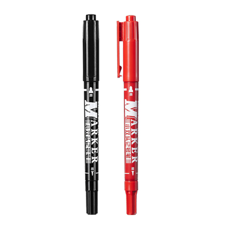 齐心 MK833 小双头勾线记号笔 线幅0.5-1.5mm  黑色